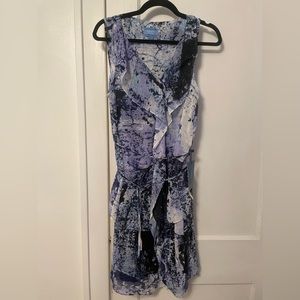 Tags on-Vera Wang large dress flowering desert color‎ sleeveless w ruffle v neck